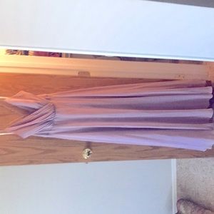 David’s bridal bridesmaid dress. Lilac. Size 10. Long enough for me, a 5’10 lady